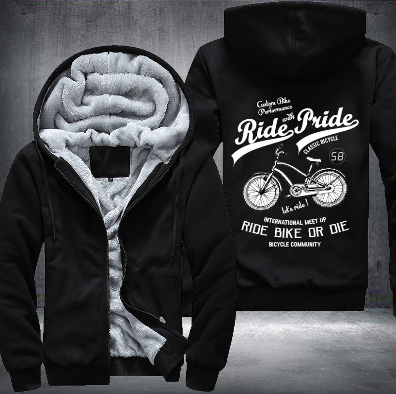 RIDE BIKE OR DIE Fleece Hoodies Jacket