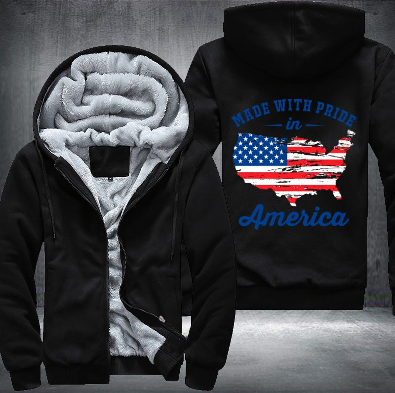 MADE WITH PRIDE in America Fleece Hoodies Jacket