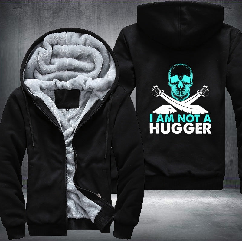 Skull I am not a hugger Fleece Hoodies Jacket