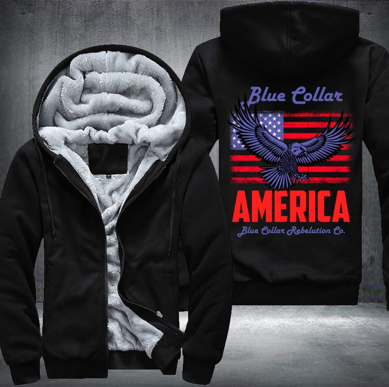 Blue Collar AMERICA Fleece Hoodies Jacket
