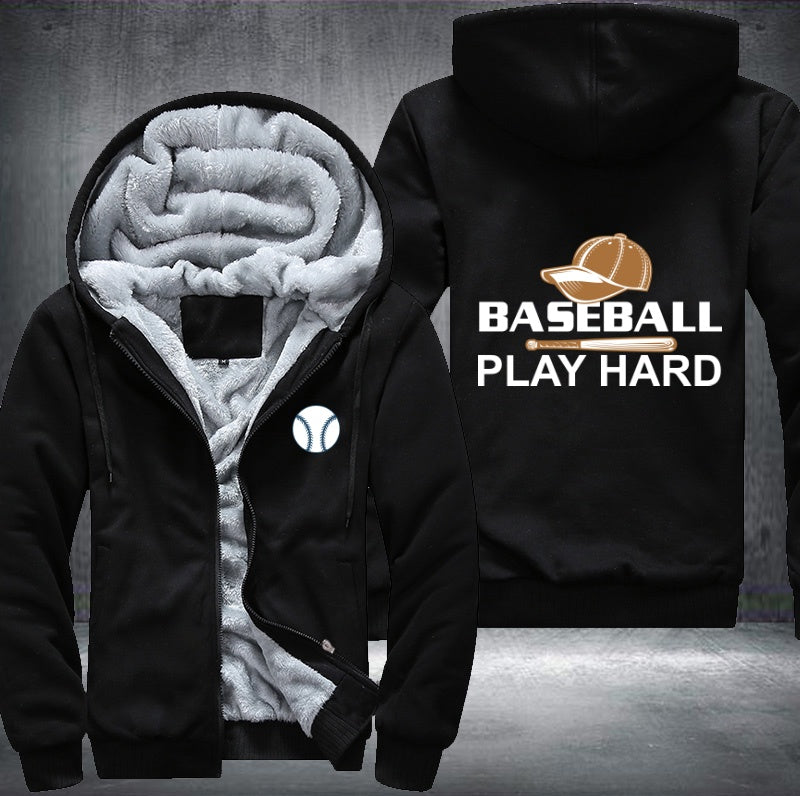 Baseball play hard Fleece Hoodies Jacket