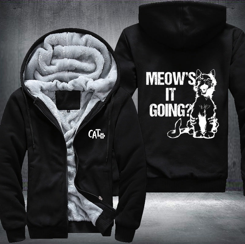 MEOW'S IT GOING? Fleece Hoodies Jacket