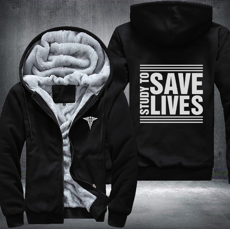 Study to save lives Fleece Hoodies Jacket