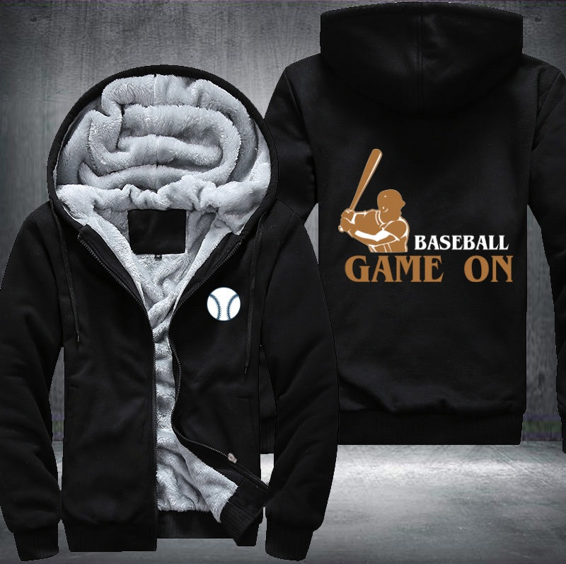 Baseball game on Fleece Hoodies Jacket