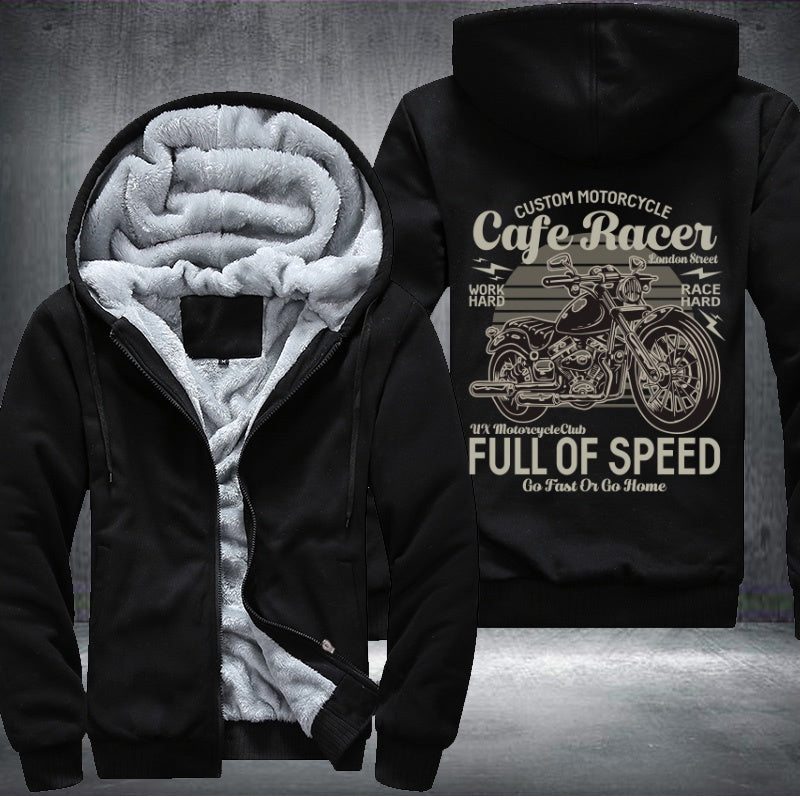 Custom motorcycle cafe racer Fleece Hoodies Jacket