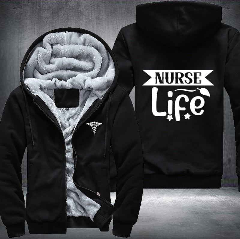 Nurse life printed Fleece Hoodies Jacket