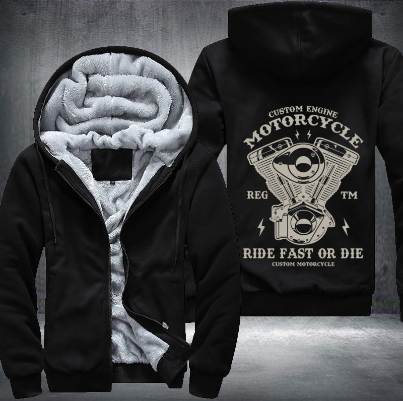 Custom engine motorcycle Fleece Hoodies Jacket