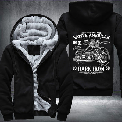 Custom motorcycle native American Fleece Hoodies Jacket