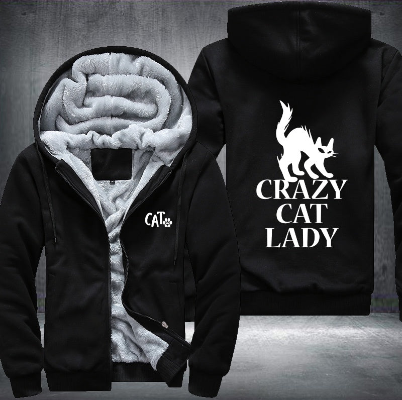 CRAZY CAT LADY Fleece Hoodies Jacket