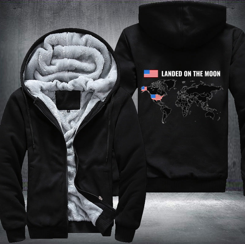 LANDED ON THE MOON Fleece Hoodies Jacket