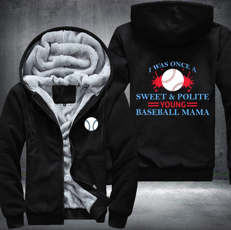 Sweet and Polite young Baseball Mama Fleece Hoodies Jacket