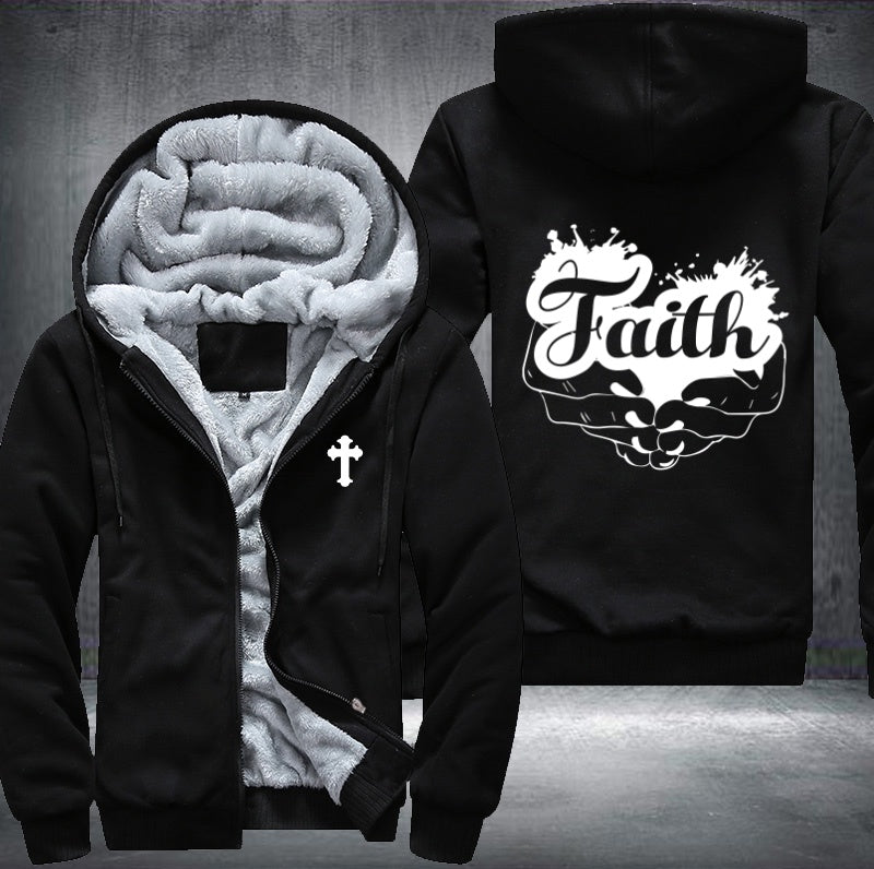 Faith Heart on hand Fleece Hoodies Jacket