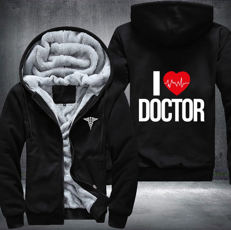 I love doctor printed Fleece Hoodies Jacket