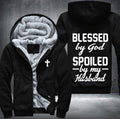 Blessed by god spoiled by my husband Fleece Hoodies Jacket