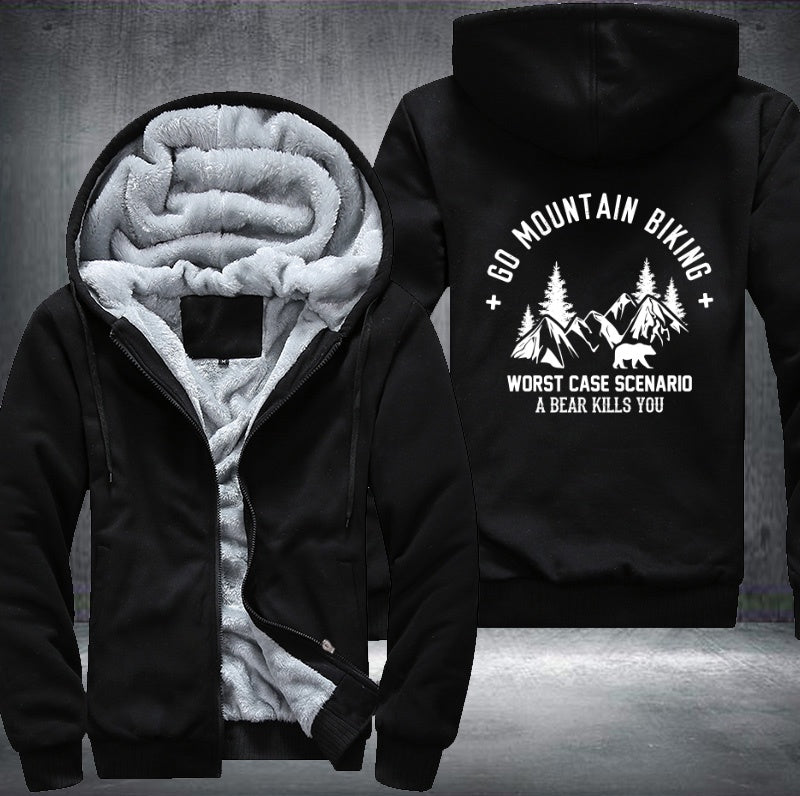 GO MOUNTAIN BIKING Fleece Hoodies Jacket