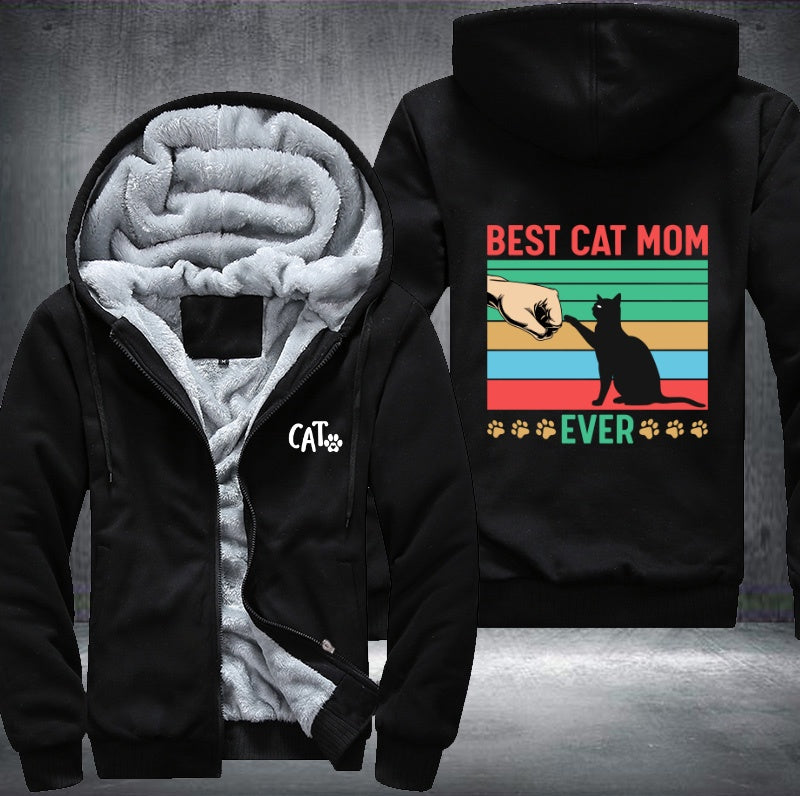 BEST CAT MOM EVER Fleece Hoodies Jacket
