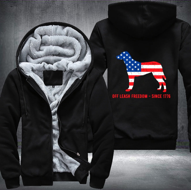 OFF LEASH FREEDOM SINCE 1776 Fleece Hoodies Jacket