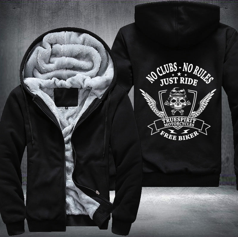No clubs no rules just ride Fleece Hoodies Jacket
