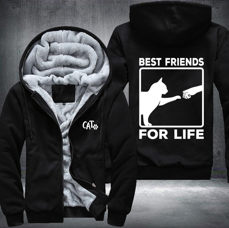 CAT BEST FRIENDS FOR LIFE Fleece Hoodies Jacket