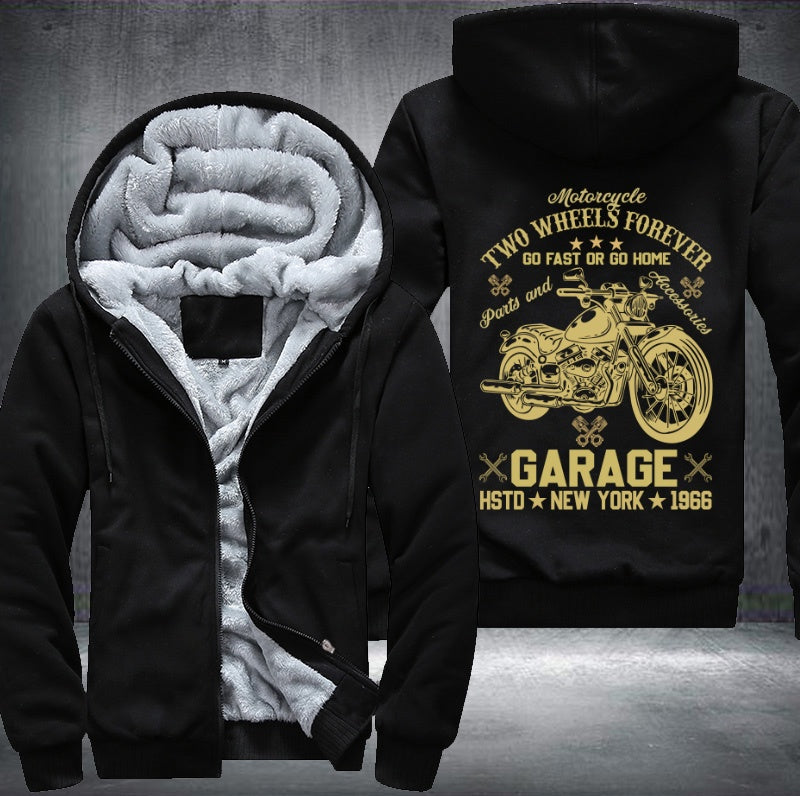 Two wheels forever Fleece Hoodies Jacket