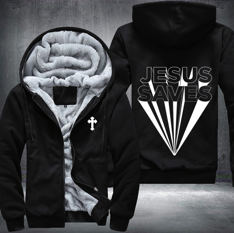 Jesus saves design Fleece Hoodies Jacket