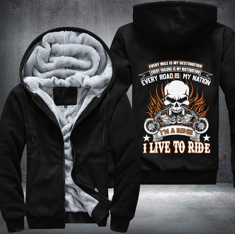 I'm a rider I live to ride Fleece Hoodies Jacket
