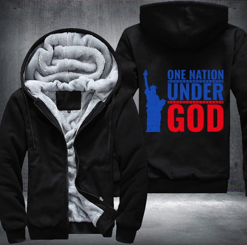 ONE NATION UNDER GOD Fleece Hoodies Jacket