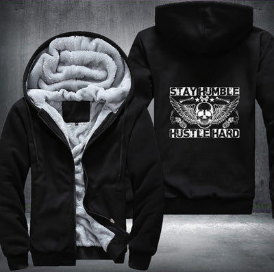 Skull Stay Humble Hustle Hard Fleece Hoodies Jacket