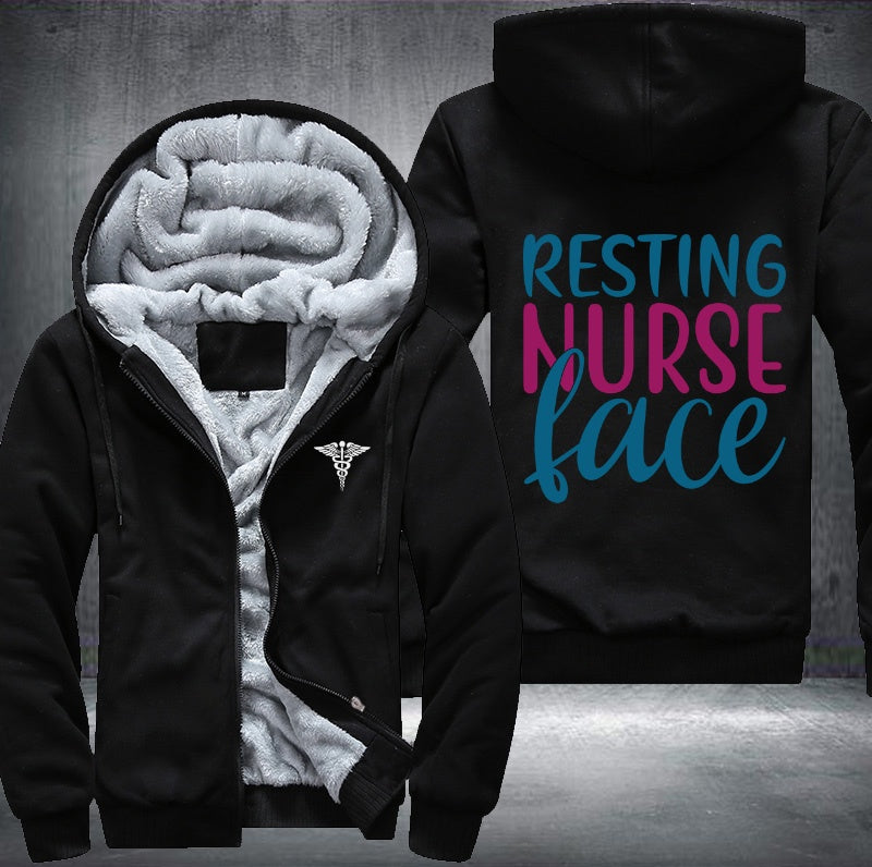 Resting nurse face Fleece Hoodies Jacket