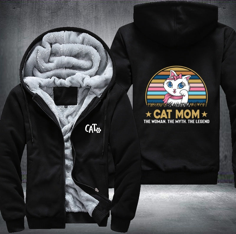 CAT MOM THE WOMAN THE MYTH THE LEGEND Fleece Hoodies Jacket
