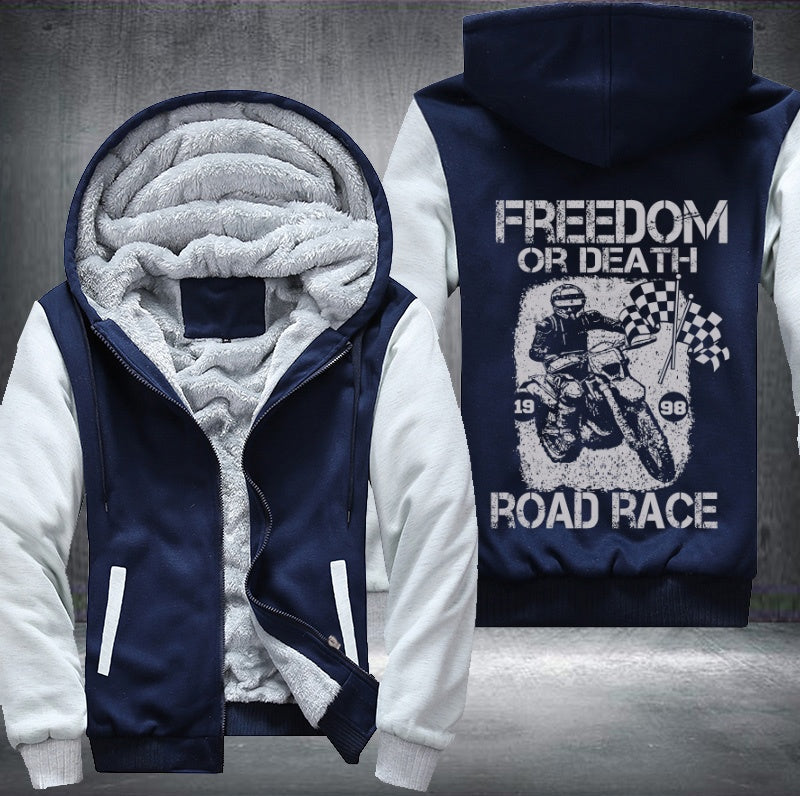 Freedom of death road race Fleece Hoodies Jacket