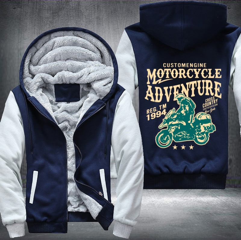 Customengine motorcycle adventure Fleece Hoodies Jacket