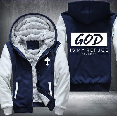 God is my refuge Fleece Hoodies Jacket