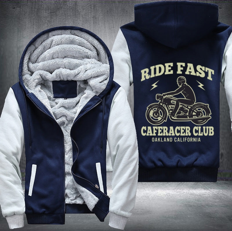 Ride fast caferacer club Oakland California Fleece Hoodies Jacket