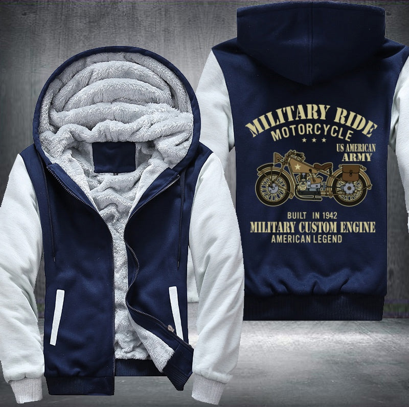 Military ride motorcycle Fleece Hoodies Jacket