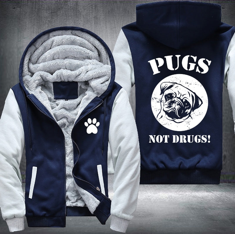 PUGS NOT DRUGS Fleece Hoodies Jacket