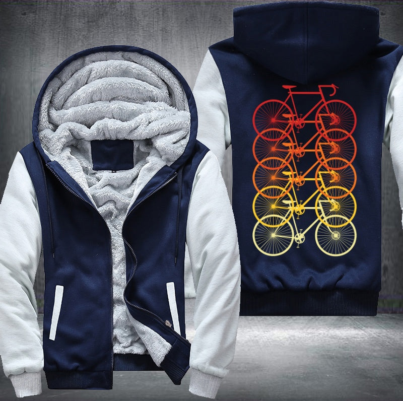 Colorful bicycle Fleece Hoodies Jacket