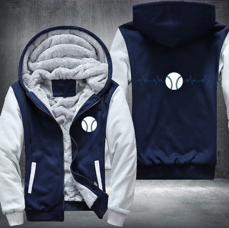 Baseball heart beat Fleece Hoodies Jacket