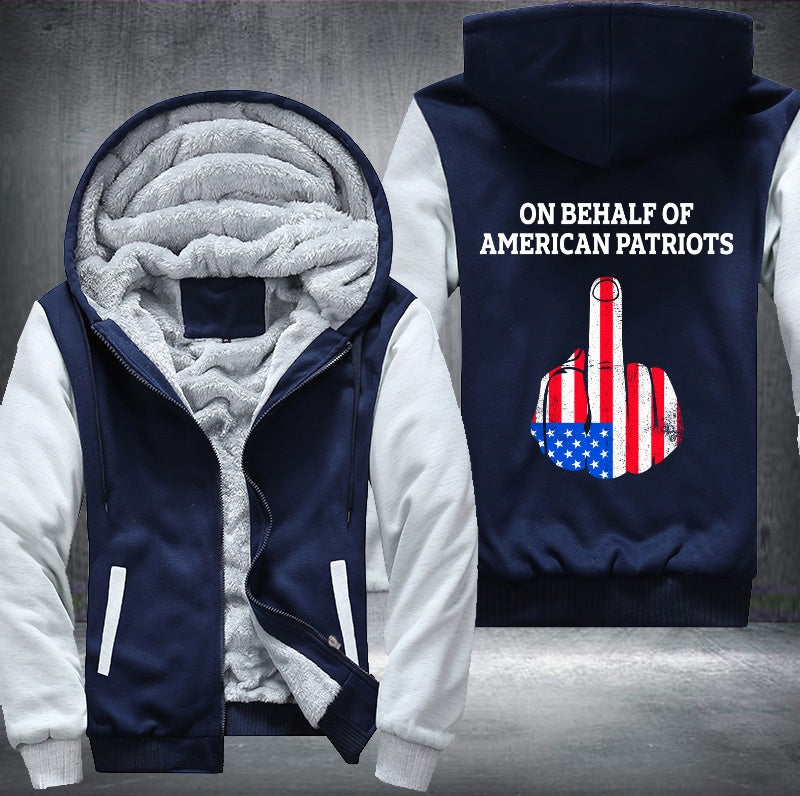 ON BEHALF OF AMERICAN PATRIOTS Fleece Hoodies Jacket