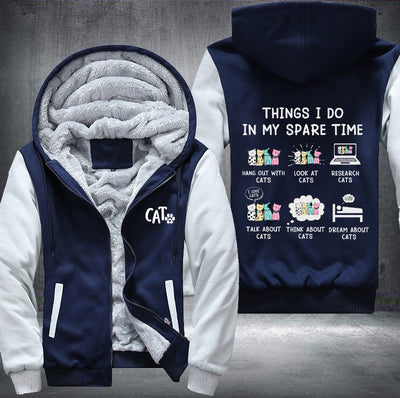 THINGS I DO IN MY SPARE TIME ALL CAT Fleece Hoodies Jacket