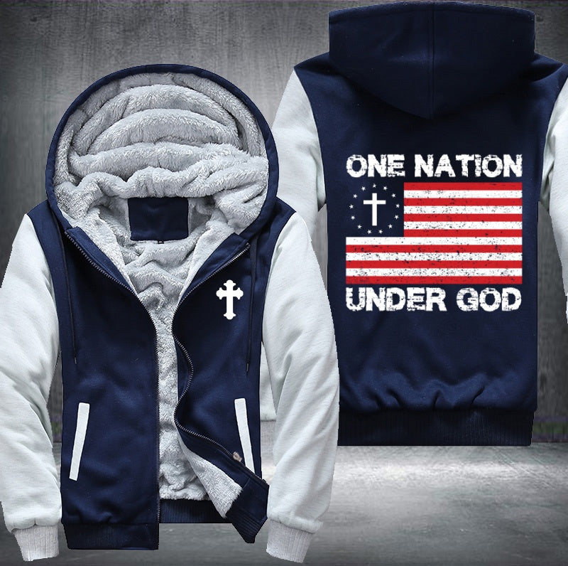 One nation under god Fleece Hoodies Jacket