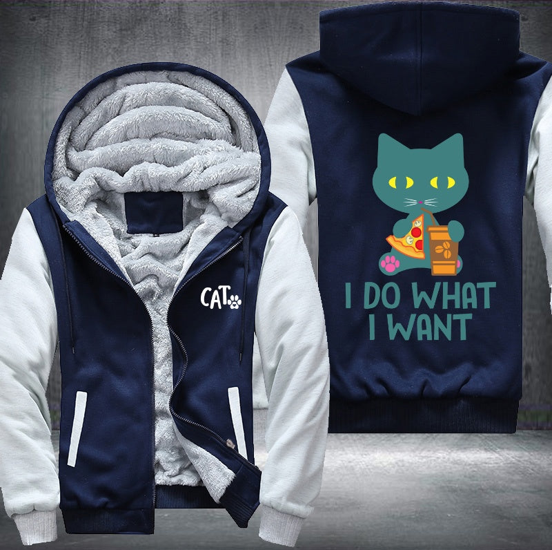 CAT I DO WHAT I WANT Fleece Hoodies Jacket