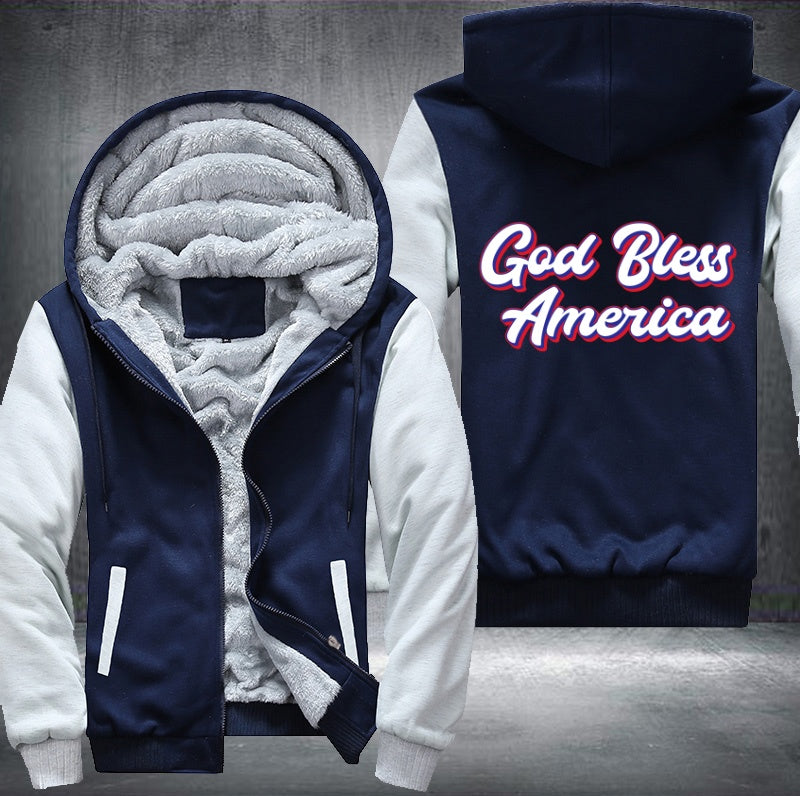GOD BLESS AMERICA Fleece Hoodies Jacket