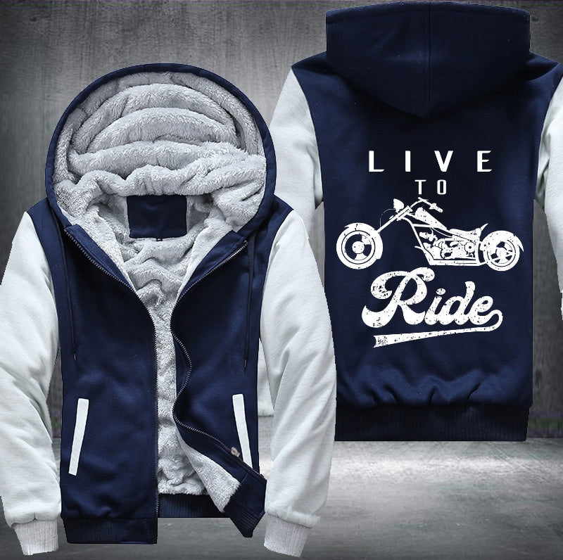 Motorcycle live to ride Fleece Hoodies Jacket