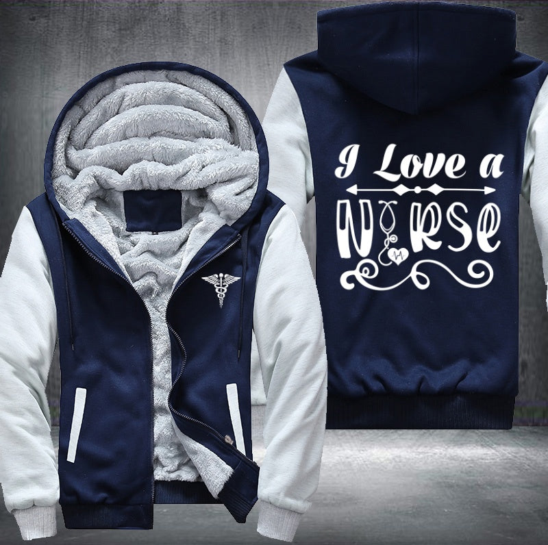 I love a nurse Fleece Hoodies Jacket