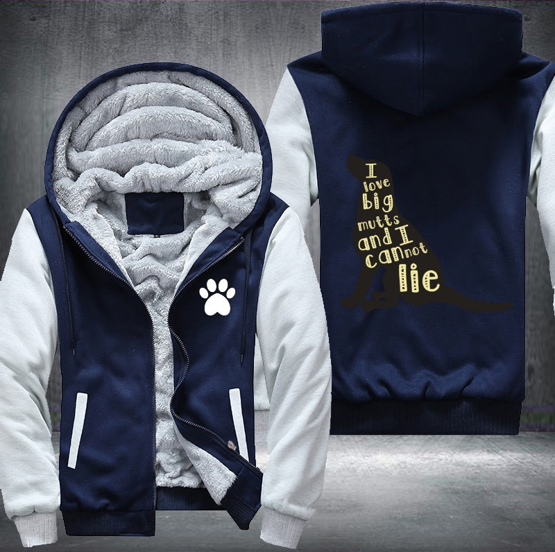 I love mutts and I can not lie Fleece Hoodies Jacket