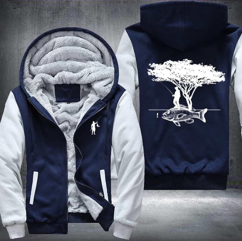 Big tree big fish fishing Fleece Hoodies Jacket