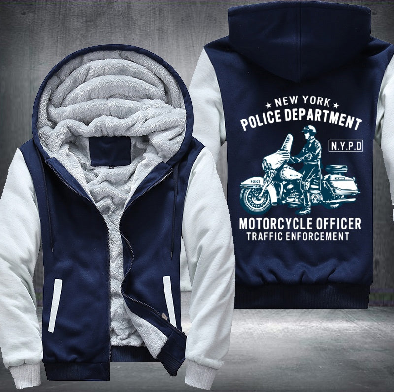 New York Police Department motorcycle Fleece Hoodies Jacket