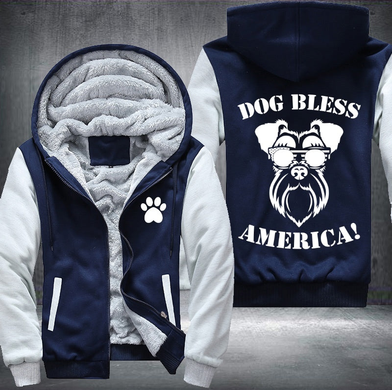 Dog bless America Fleece Hoodies Jacket