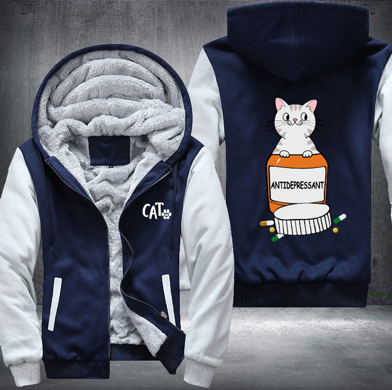 CAT ANTIDEPRESSANT Fleece Hoodies Jacket